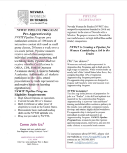 NVWIT Pipeline Program Flyer